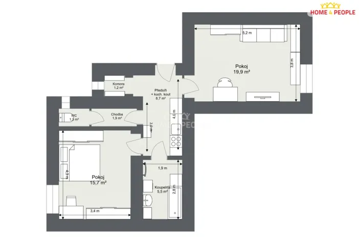 Prodej bytu 2+1, Praha - Holešovice, Veletržní, 52 m2