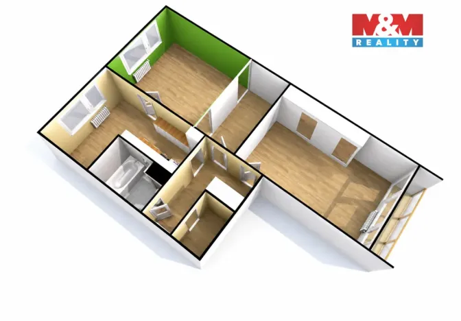 Prodej bytu 2+1, Děčín - Děčín XXVII-Březiny, Kosmonautů, 63 m2