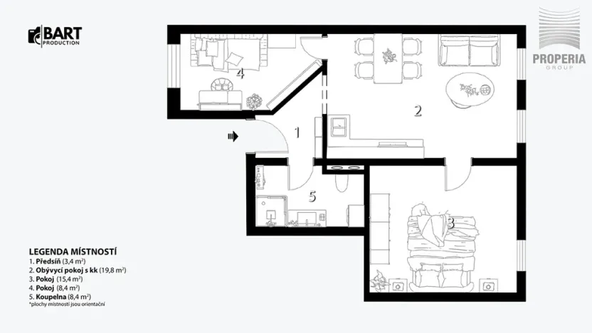 Prodej bytu 3+kk, Brno, Elgartova, 63 m2