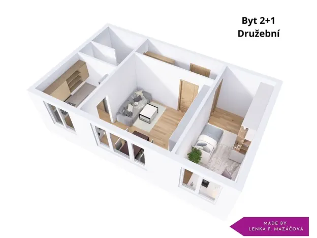 Prodej bytu 2+1, Olomouc - Nové Sady, Družební, 43 m2