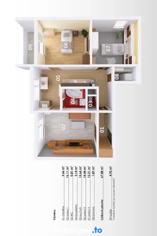 Prodej bytu 3+1, Znojmo, Horníčkova, 74 m2