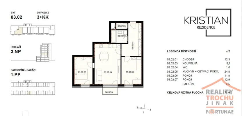 Pronájem bytu 3+kk, Hradec Králové, Pod Zámečkem, 71 m2