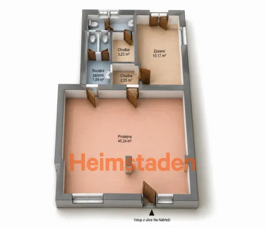 Pronájem kanceláře, Havířov - Město, Na Nábřeží, 69 m2