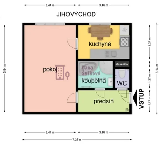 Pronájem bytu 1+1, Jindřichův Hradec - Jindřichův Hradec V, Kosmonautů, 40 m2