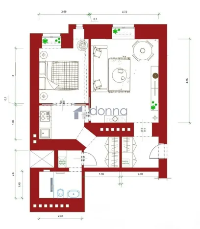 Pronájem bytu 2+kk, Praha, Rašínovo nábřeží, 47 m2