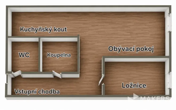 Prodej bytu 2+kk, Praha - Hlubočepy, Wassermannova, 45 m2