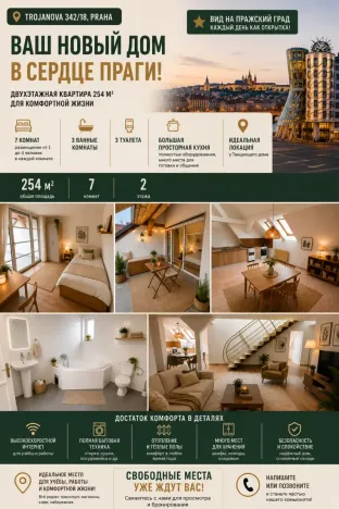 Pronájem atypického bytu, Praha - Nové Město, Trojanova, 254 m2