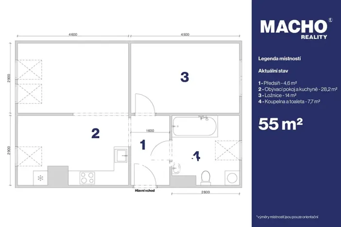 Prodej bytu 2+kk, Olomouc, Přichystalova, 55 m2