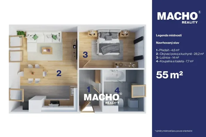 Prodej bytu 2+kk, Olomouc, Přichystalova, 55 m2