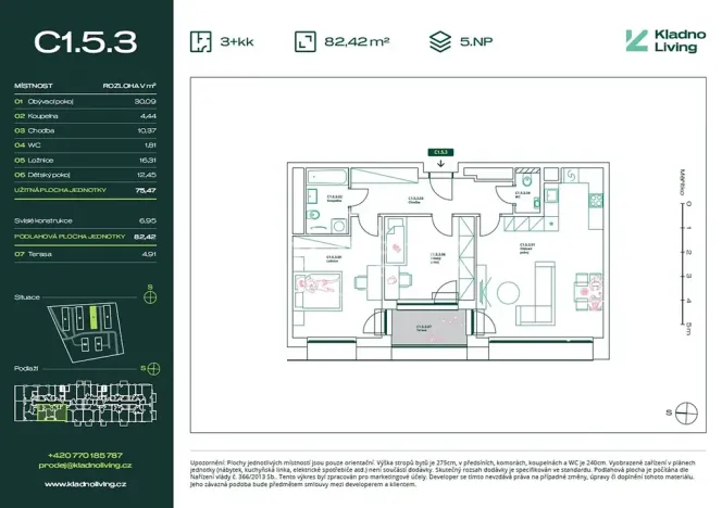 Prodej bytu 3+kk, Kladno, Pražská, 75 m2