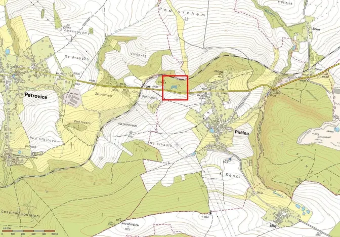 Prodej zahrady, Petrovice, 1405 m2