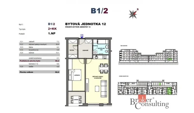 Pronájem bytu 2+kk, Týniště nad Orlicí, 68 m2