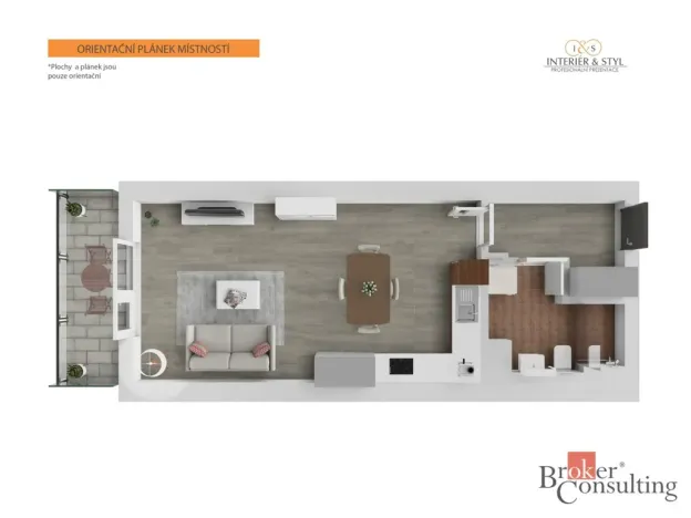 Pronájem bytu 1+kk, České Budějovice - České Budějovice 2, Čakovská, 37 m2