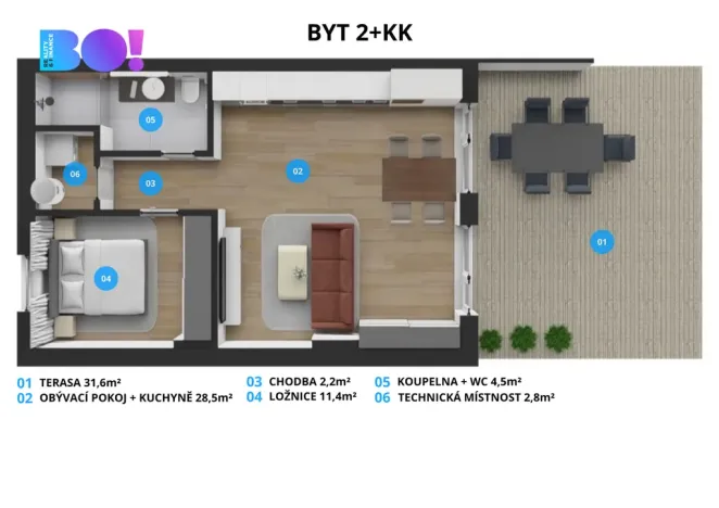 Prodej bytu 2+kk, Soběšovice, 80 m2
