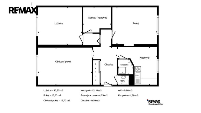 Prodej bytu 3+1, Praha - Krč, Olbrachtova, 75 m2
