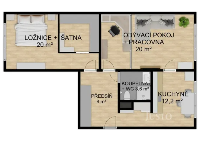 Prodej bytu 2+1, Písek - Budějovické Předměstí, Budovatelská, 66 m2
