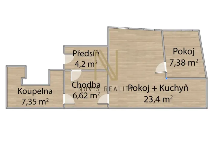 Pronájem bytu 2+kk, Plzeň, Denisovo nábřeží, 48 m2
