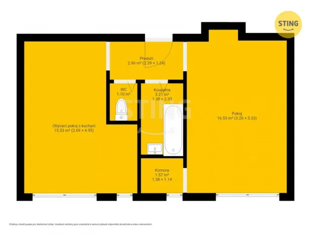 Prodej bytu 2+kk, Vsetín, Na Kamencoch, 41 m2