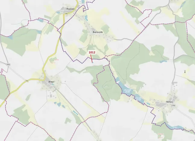 Dražba pozemku, Březí nad Oslavou, 428 m2
