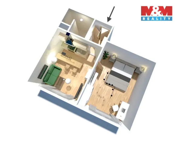 Prodej bytu 1+1, Chomutov, Školní pěšina, 35 m2