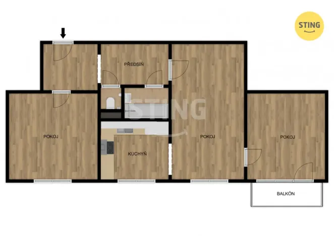 Prodej bytu 3+1, Hlučín, Čs. armády, 68 m2