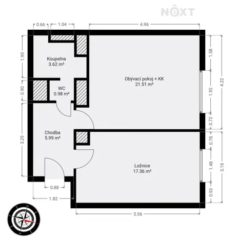 Prodej bytu 2+kk, Praha - Vršovice, Vršovická, 49 m2