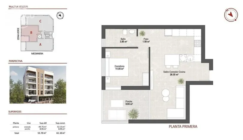 Prodej bytu 2+kk, San Pedro del Pinatar, Murcia, Španělsko, 61 m2