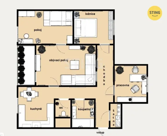 Prodej bytu 4+1, Lipník nad Bečvou, Zahradní, 76 m2