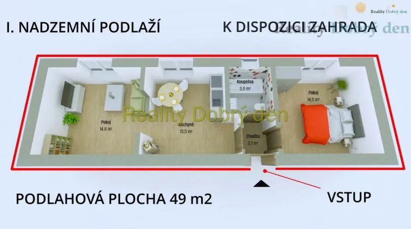 Pronájem bytu 2+1, Opava, Fügnerova, 49 m2