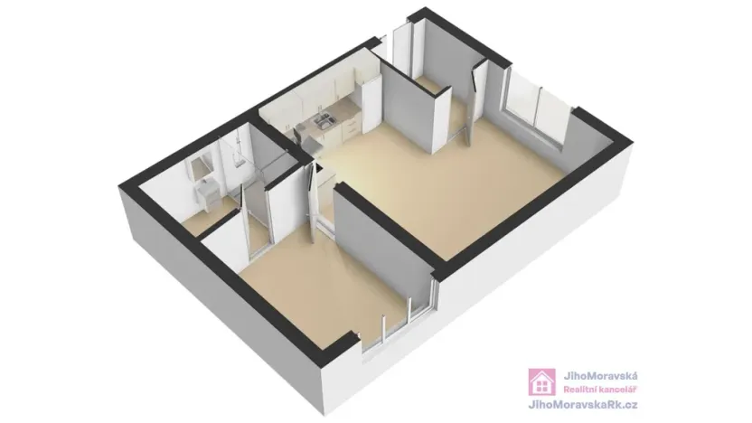 Pronájem bytu 2+kk, Břeclav, Nová, 42 m2