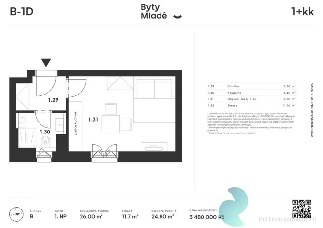 Prodej bytu 1+kk, České Budějovice - České Budějovice 5, 26 m2