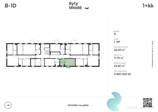 Prodej bytu 1+kk, České Budějovice - České Budějovice 5, 26 m2