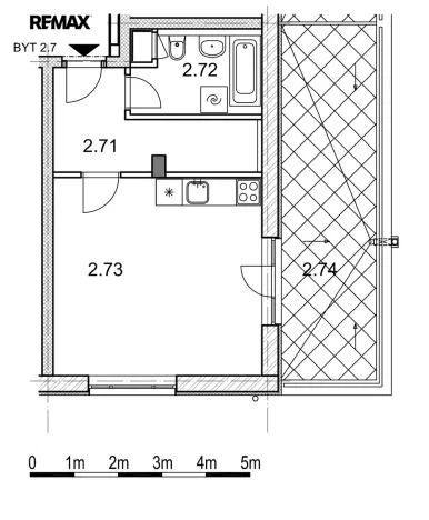 Pronájem bytu 1+kk, Kladno, Jaroslava Holečka, 34 m2