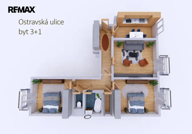 Prodej bytu 3+1, Příbram - Příbram VII, Ostravská, 76 m2