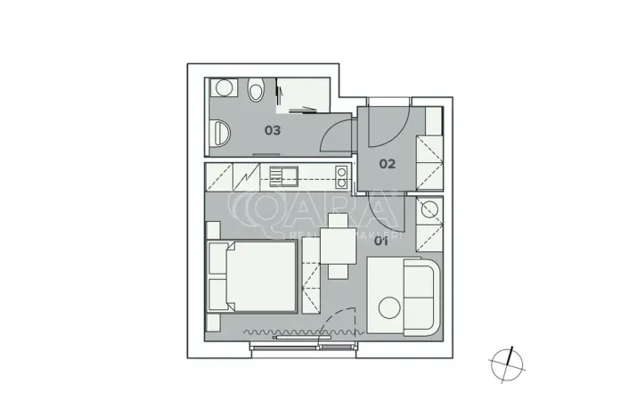 Pronájem bytu 1+kk, Praha - Karlín, Pobřežní, 28 m2