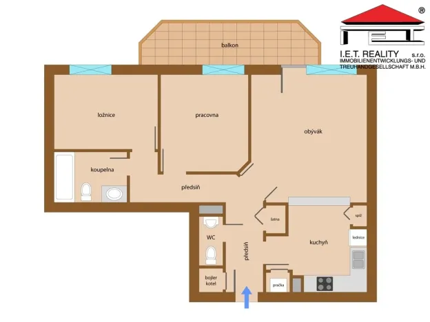 Pronájem bytu 3+1, Praha - Libeň, Společná, 66 m2