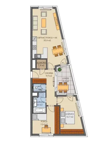 Prodej bytu 3+kk, Praha - Hlubočepy, Gollové, 78 m2