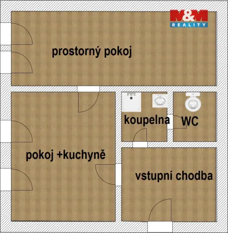 Pronájem bytu 2+kk, Opočno, Kupkovo nám., 57 m2