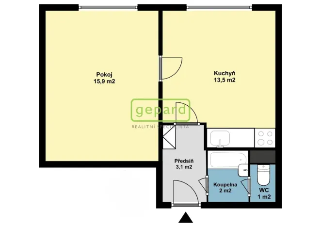 Prodej bytu 1+1, Nový Bor, Palackého, 35 m2