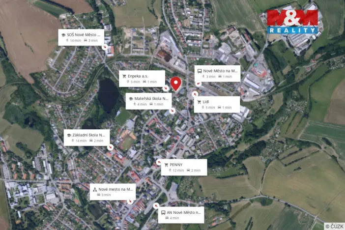 Pronájem bytu 3+kk, Nové Město na Moravě, Smetanova, 54 m2