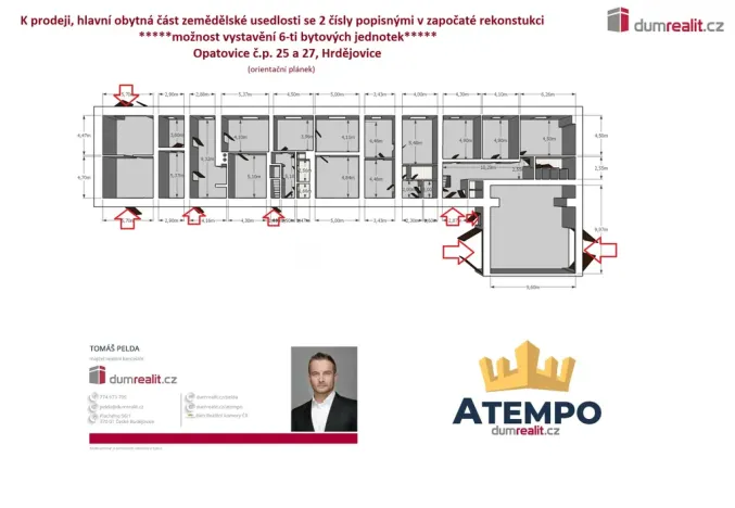 Prodej rodinného domu, Hrdějovice - Opatovice, 1111 m2