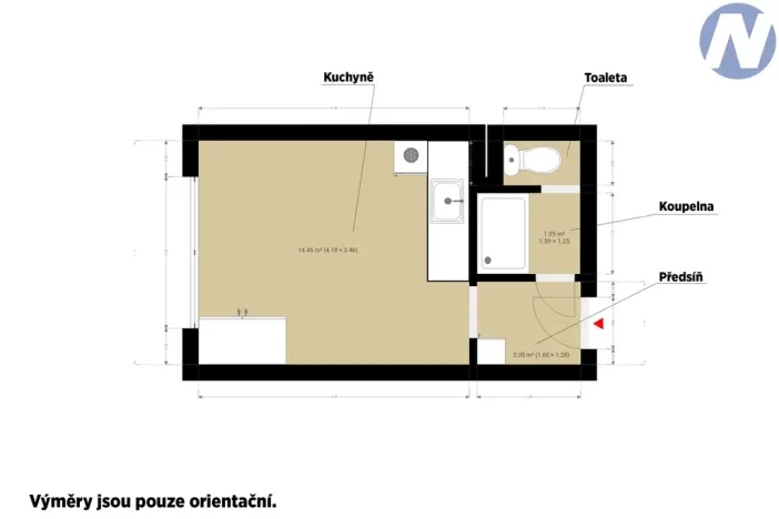 Prodej bytu 1+kk, Prachatice, nám. Přátelství, 22 m2