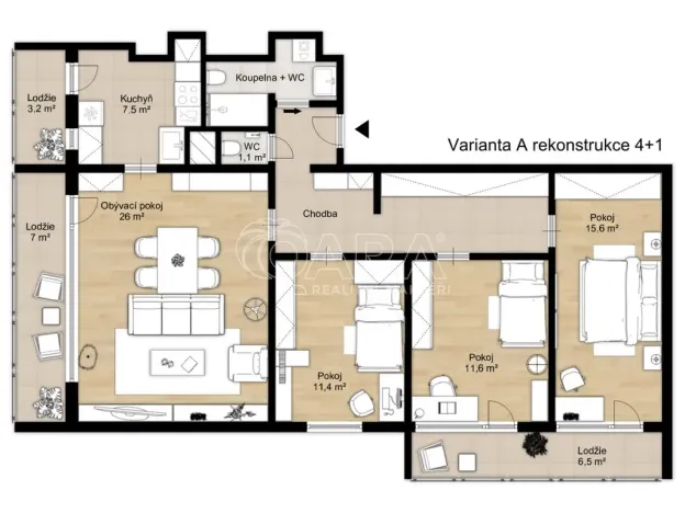 Prodej bytu 4+1, Praha - Vršovice, Kazašská, 93 m2