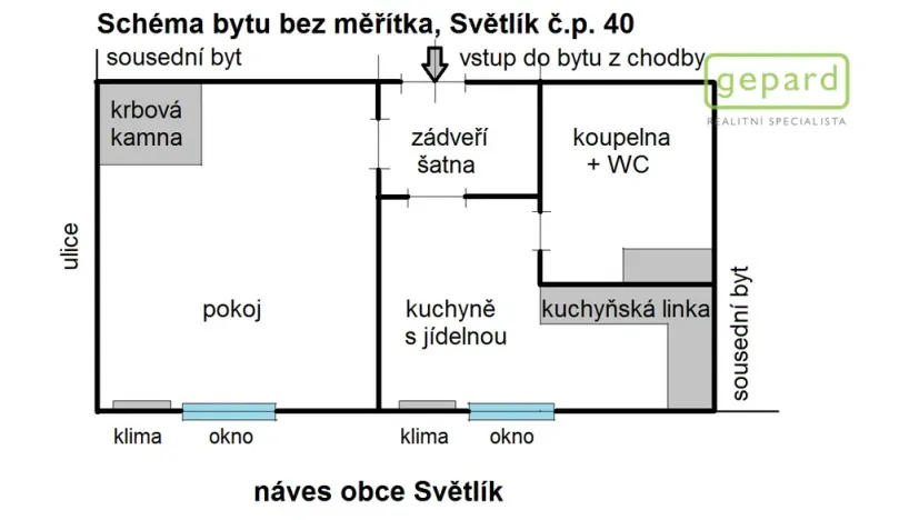Prodej bytu 1+1, Světlík, 38 m2