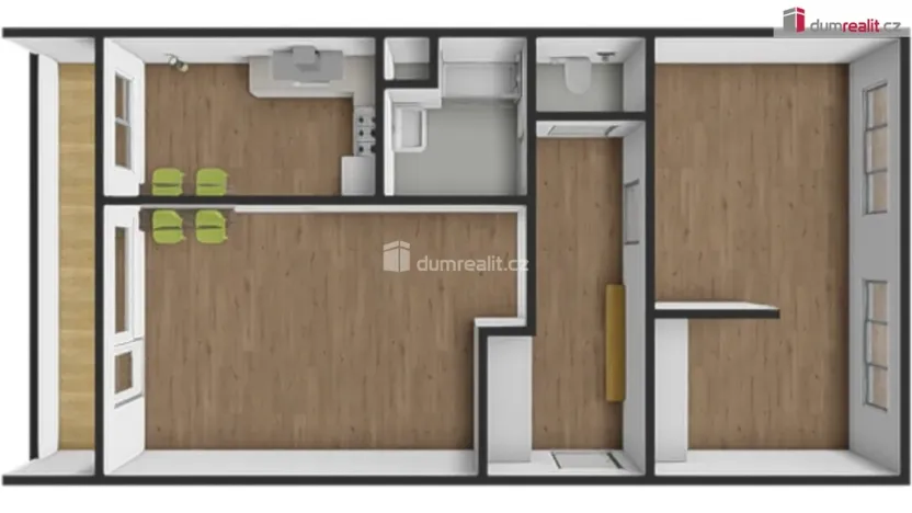 Pronájem bytu 2+kk, Praha - Prosek, Veltruská, 60 m2