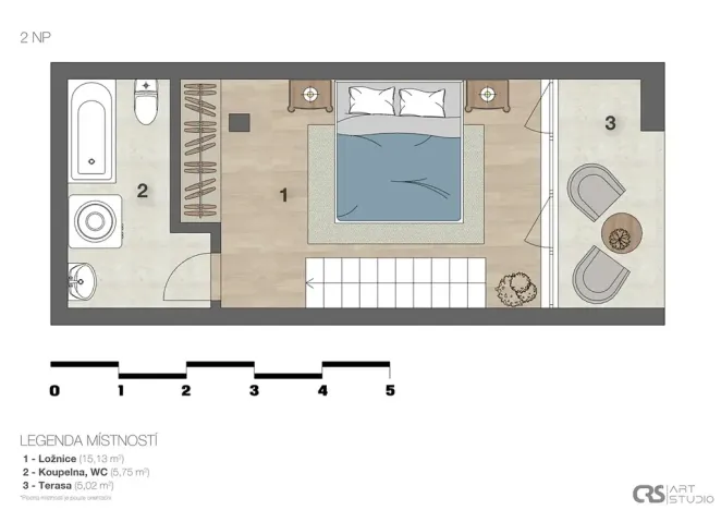 Pronájem bytu 2+kk, Praha - Libeň, Novákových, 46 m2