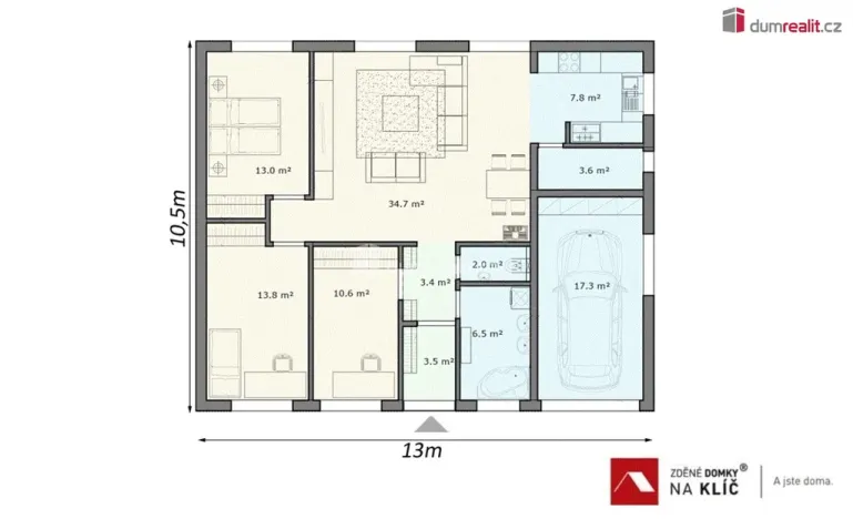 Prodej rodinného domu, Zlín, Boněcko I, 116 m2