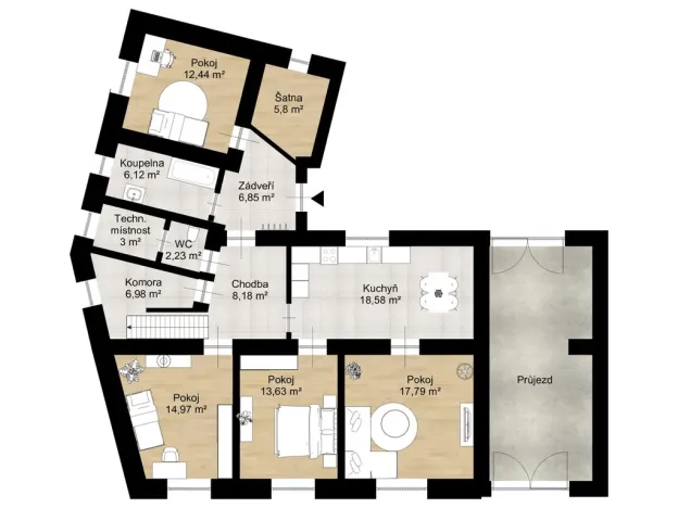 Prodej rodinného domu, Krčmaň, Náves, 250 m2