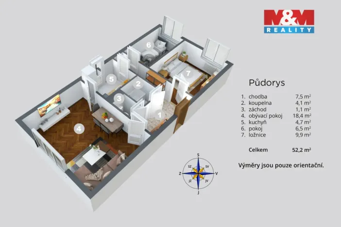 Prodej bytu 3+1, Ústí nad Labem - Ústí nad Labem-centrum, Velká Hradební, 55 m2