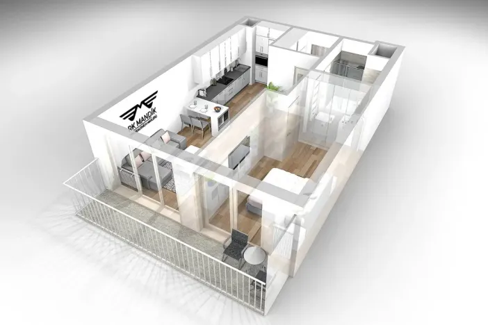 Pronájem bytu 2+kk, Praha - Vysočany, Gerstelova, 48 m2